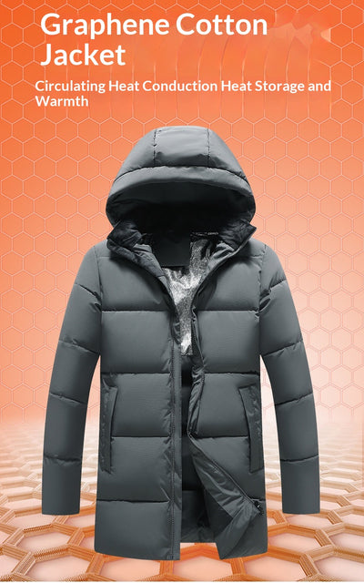 Chaqueta de Algodón Graphene para Hombre con Capucha Desmontable - Extra Gruesa y Moderna - Image 20