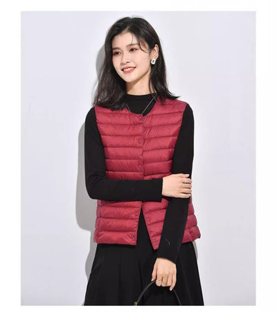 Chaleco Acolchado Ligero para Mujer - Cuello Redondo Cálido y Versátil - Image 15