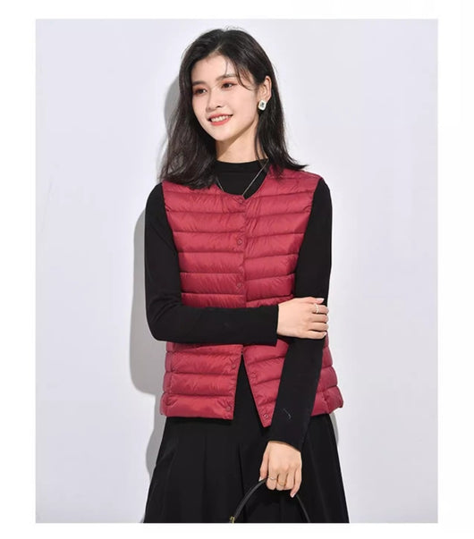 Chaleco Acolchado Ligero para Mujer - Cuello Redondo Cálido y Versátil - Image 15