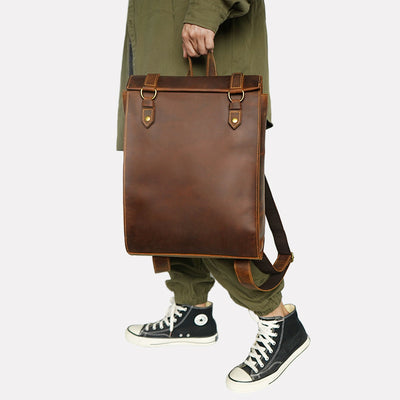 Mochila de Cuero Genuino Artesanal Vintage para Hombre - Image 7