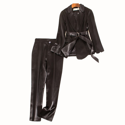 Blazer Satinado Casual para Mujer con Cintura Ajustada - Image 4