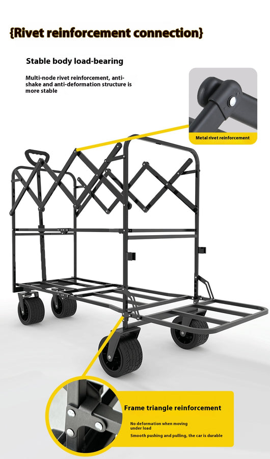 Carrito de Compras Plegable de Gran Capacidad con Doble Bandeja - Image 14