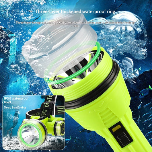 Linterna Frontal de Buceo LED de Alta Potencia con Enfoque Fijo y Batería de Larga Duración - Image 3
