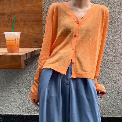 Cardigan de Seda de Hielo Tejido Fino con Protección Solar para Mujer - Image 13