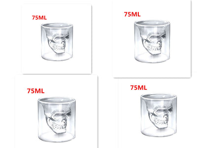 Vaso de Cristal Doble Transparente con Diseño Calavera - Image 16