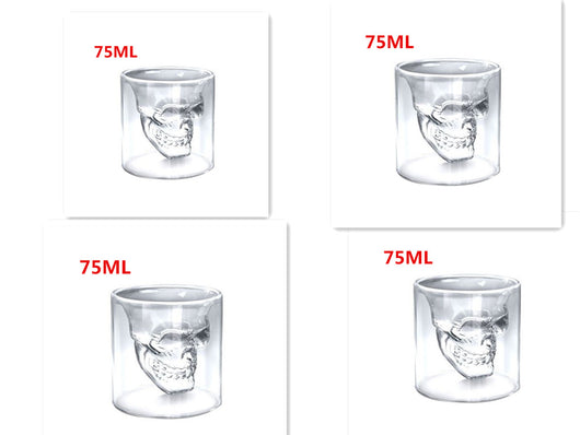 Vaso de Cristal Doble Transparente con Diseño Calavera - Image 16