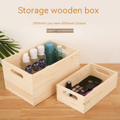Caja de Almacenamiento Retro de Madera - Organizador Rectangular para Cosméticos - Image 3