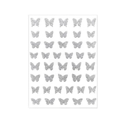 Decoraciones de Uñas Mariposa y Estrella Plateada - Adhesivo Reutilizable - Image 4