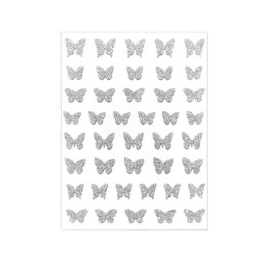 Decoraciones de Uñas Mariposa y Estrella Plateada - Adhesivo Reutilizable - Image 4