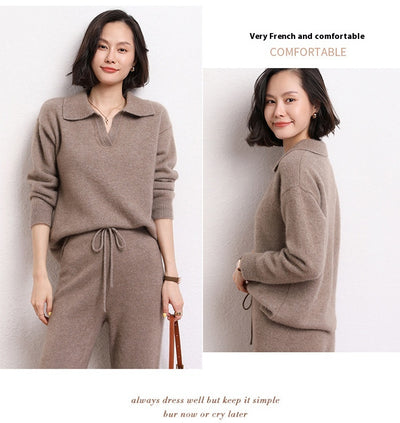 Suéter Polo Cashmere Suelto de Manga Corta para Mujer - Image 13