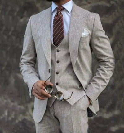 Traje Ejecutivo Tres Piezas Rosa Claro para Hombre - Estilo Europeo y Americano - Image 5
