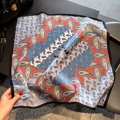 Pañuelo de Seda Estampado Paisley - Accesorio Versátil de Moda - Image 10