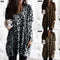 Blusa Casual Estampado Leopardo de Manga Larga para Mujer