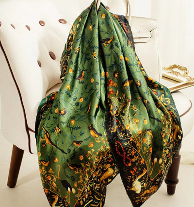 Pañuelo de Seda Estampado Exótico Multiusos - Image 14
