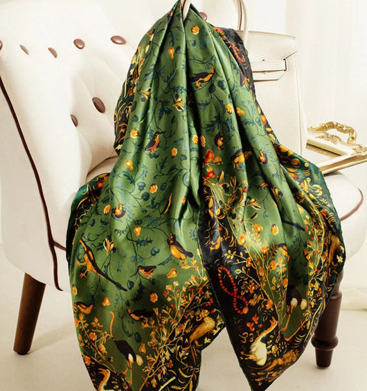 Pañuelo de Seda Estampado Exótico Multiusos - Image 14