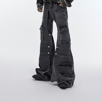 Pantalones Vintage Holgados de Pierna Ancha con Bolsillos Grandes para Hombre - Image 14