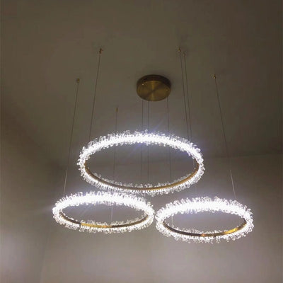 Lámpara de Cristal Colgante Dorada Moderna para Sala de Estar - Image 8