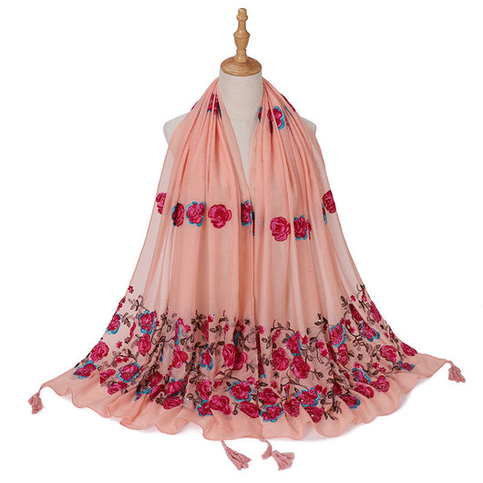 Chal de Viaje Elegante con Bordado Artesanal - Image 16
