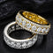 Anillo Hip-hop Giratorio de Tres Filas con Micro Pavé Estilo Europeo