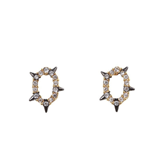 Aretes de Diamante con Diseño Geométrico Irregular Hueco - Image 8