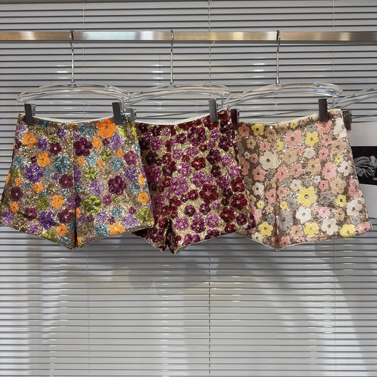 Shorts con Lentejuelas Personalizadas de Flores para Mujer - Image 10