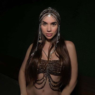 Cadena de Pecho Halter Top - Body Chain Metálico - Image 2