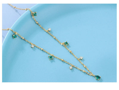 Collar de Zircón Esmeralda con Gota de Agua Generosa - Image 22