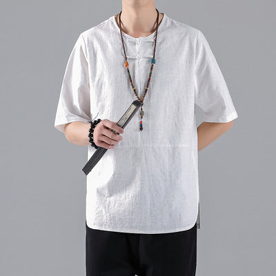 Camiseta Retro Jacquard Cuello Redondo para Hombre - Image 2