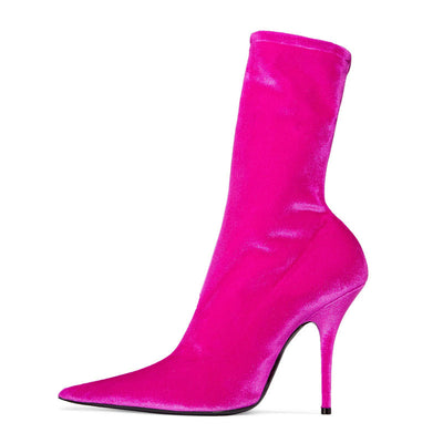 Botas Puntiagudas con Tacón Stiletto y Elástico Lateral para Mujer - Image 11