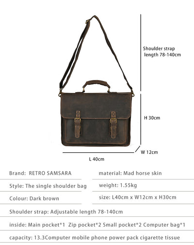 Bolso Crossbody para Laptop de Cuero Premium con Asa Simple - Image 20