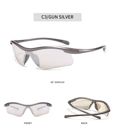 Blue frame sunglasses with blue mirrored lenses, ideal for outdoor sports and fashion wear. - Image 18