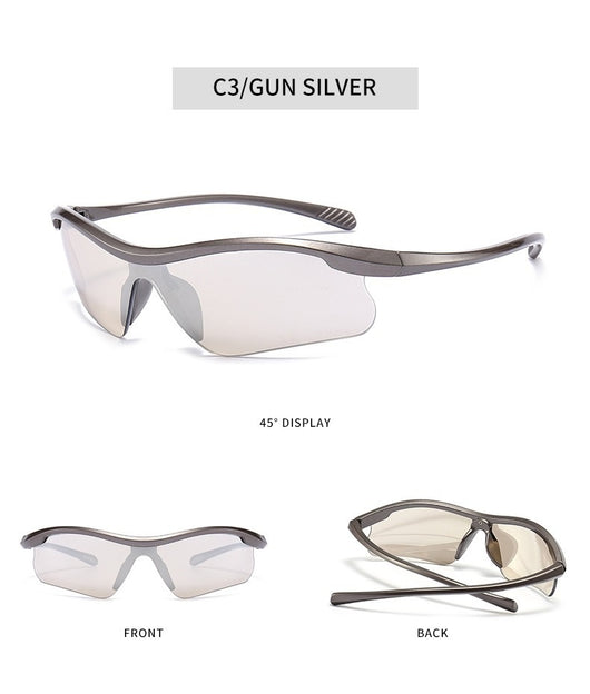 Blue frame sunglasses with blue mirrored lenses, ideal for outdoor sports and fashion wear. - Image 18
