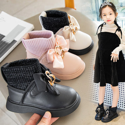 Botas Acolchadas Infantiles con Moño - Colección Invierno - Image 4