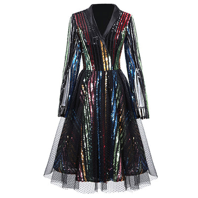 Vestido Largo de Lentejuelas para Mujer en Poliéster - Image 3