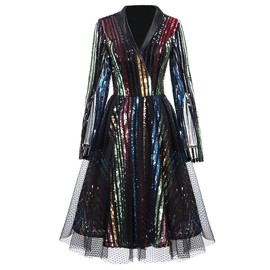 Vestido Largo de Lentejuelas para Mujer en Poliéster - Image 3