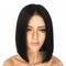 Peluca Corta Negra Estilo Medio - Look Versátil y Natural