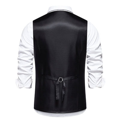 Chaleco Ejecutivo de Rayas Verticales Cruzado para Hombre - Image 3