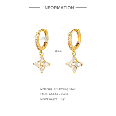 Aretes de Plata 925 Floral Lujo Ligero con Gota de Agua - Image 8