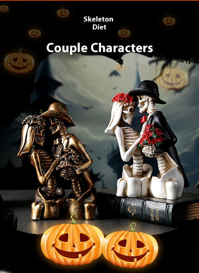 Adorno de Pareja Calaveras en Resina - Estilo Gótico Romántico - Image 12