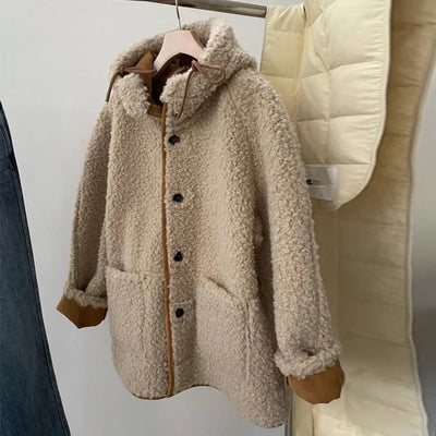 Abrigo Grueso con Capucha Diseño Moderno Largo para Otoño e Invierno - Image 3