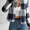 Conjunto de Tweed a Cuadros Manga Larga para Mujer