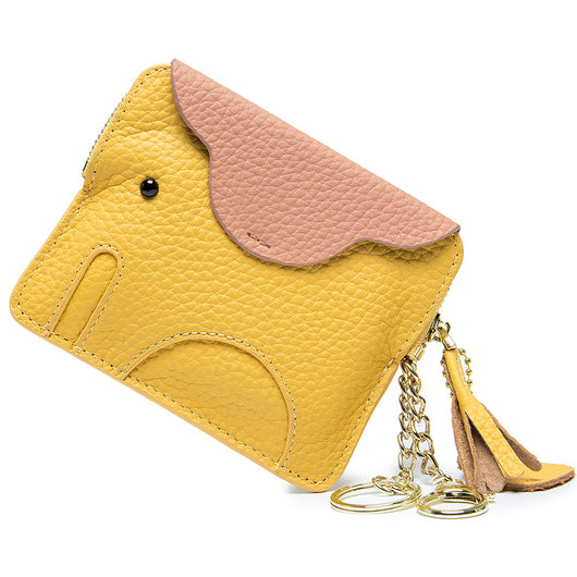 Monedero de Cuero Genuino Elefante Lindo - Cartera Mini Creativa - Image 11