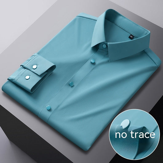 Camisa Elástica Sin Costuras con Rayas para Hombre - Image 9