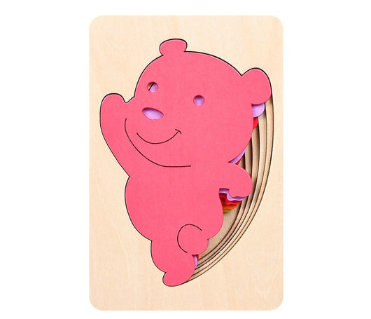 Puzzle 3D de Animales en Madera con Degradado Multicapa - Image 19