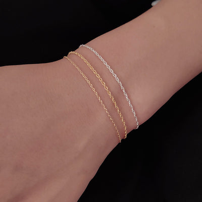 Pulsera de Oro 14K Eslabones Ondulados Delicados - Image 7