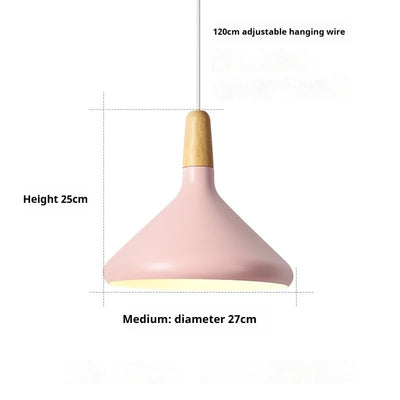 Lámpara Colgante Nórdica de Madera Sólida y Aluminio Diseño Minimalista - Image 14