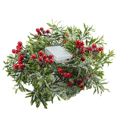 Guirnalda Navideña LED con Frutos Rojos y Hojas - Luz Féerica para Decoración - Image 6