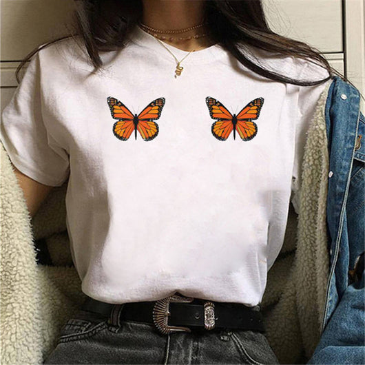 Blusa Estampada Blanca Suelta Casual para Mujer - Image 54