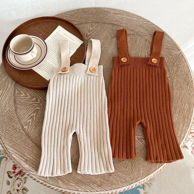 Pantalón Infantil de Cintura Alta con Tirantes y Pierna Ancha - Image 12
