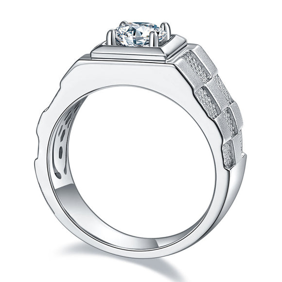 Anillo de Moissanita Diamante para Hombre Diseño Minimalista